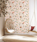 ALYSSE - Papier peint floral et oiseaux