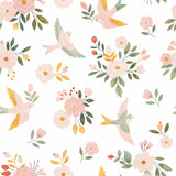 ALYSSE - Papier peint fleurs et oiseaux