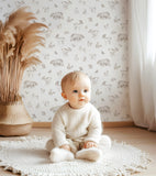 NATURAL - Papier peint animaux de la forêt sépia