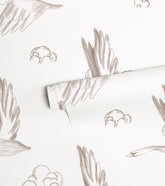 NATURAL - Papier peint oies et nuages sépia