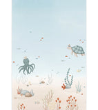 LOTAN - Papier peint panoramique - Fonds marins, pieuvre et tortue