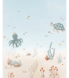 LOTAN - Papier peint panoramique - Fonds marins, pieuvre et tortue