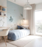 LOTAN - Papier peint panoramique - Fonds marins, pieuvre et tortue