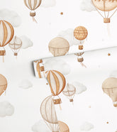 CLOUDY TALES - Papier peint enfant - Motif montgolfières