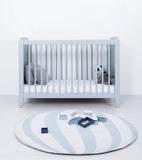 SELENE - Tapis enfant - Montgolfière, bleu