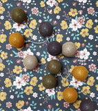 Guirlande lumineuse 24 boules de coton (taupe, marron ...) - Éclairage décoratif intérieur