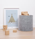 LITTLE INDIANS - Affiche encadrée enfant - Tipi (bleu)