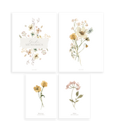 MADEMOISELLE - Lot de 4 affiches enfant - Fleurs botaniques