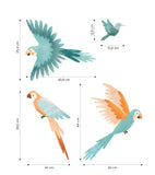 YATSUNI - Stickers muraux - Les perroquets
