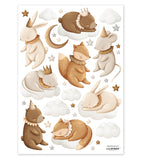 CLOUDY TALES - Stickers muraux - Animaux endormis