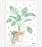 FLAMINGO - Stickers muraux - Plantes verts et pois
