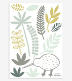 AUSTRALIA - Stickers muraux - L'oiseau kiwi et feuillages