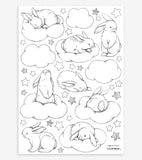 BUNNY - Stickers muraux - Lapins, nuages et étoiles