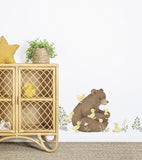 LUCKY DUCKY - Stickers muraux - Ours brun et canetons