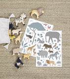 Stickers animaux savane - Girafe, gazelle, autruche - TANZIANIA