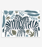 TANZANIA - Stickers muraux - Zèbres, palmes et feuilles