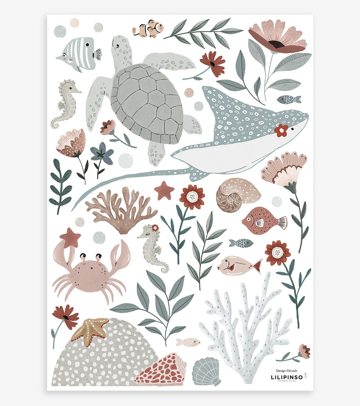 OCEAN FIELD - Stickers muraux - Animaux de l'océan