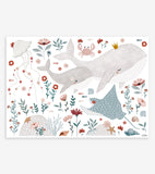 OCEAN FIELD - Stickers muraux - Océan : animaux et fleurs