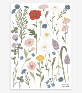 WILDFLOWERS - Stickers muraux - Fleurs : bleuets, coquelicot ...