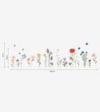 WILDFLOWERS - Stickers muraux - Fleurs : bleuets, coquelicot ...