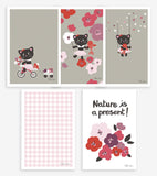 MILLY & FLORE - Cartes décorative - Chats et fleurs (lot 5)