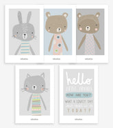 LITTLE FRIENDS - Cartes décorative - Animaux (lot 5)