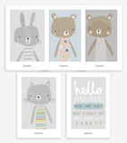 LITTLE FRIENDS - Cartes décorative - Animaux (lot 5)