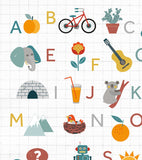 OLD SCHOOL - Affiche enfant - Abécédaire animaux et objets