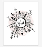 BOHO - Affiche enfant - Plumes et feuilles