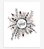 BOHO - Affiche enfant - Plumes et feuilles