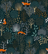 M. FOX - Papier peint enfant - Motifs forêt et renard