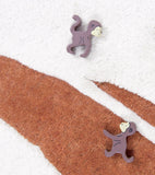 UTAN - Tapis enfant - Feuille tropicale (marron)