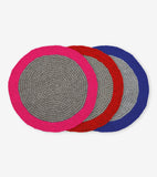 Tapis rond en boules de laine feutrée