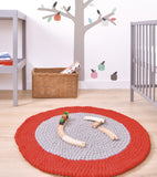 Tapis rond en boules de laine feutrée