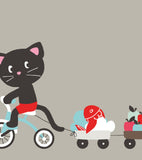 MOKA & POM - Affiche enfant - Chat et tricycle