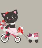 MILLY & FLORE - Affiche enfant - Chat et tricycle