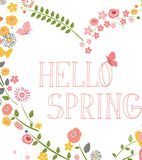 HELLO SPRING - Affiche enfant - Cœurs en fleurs
