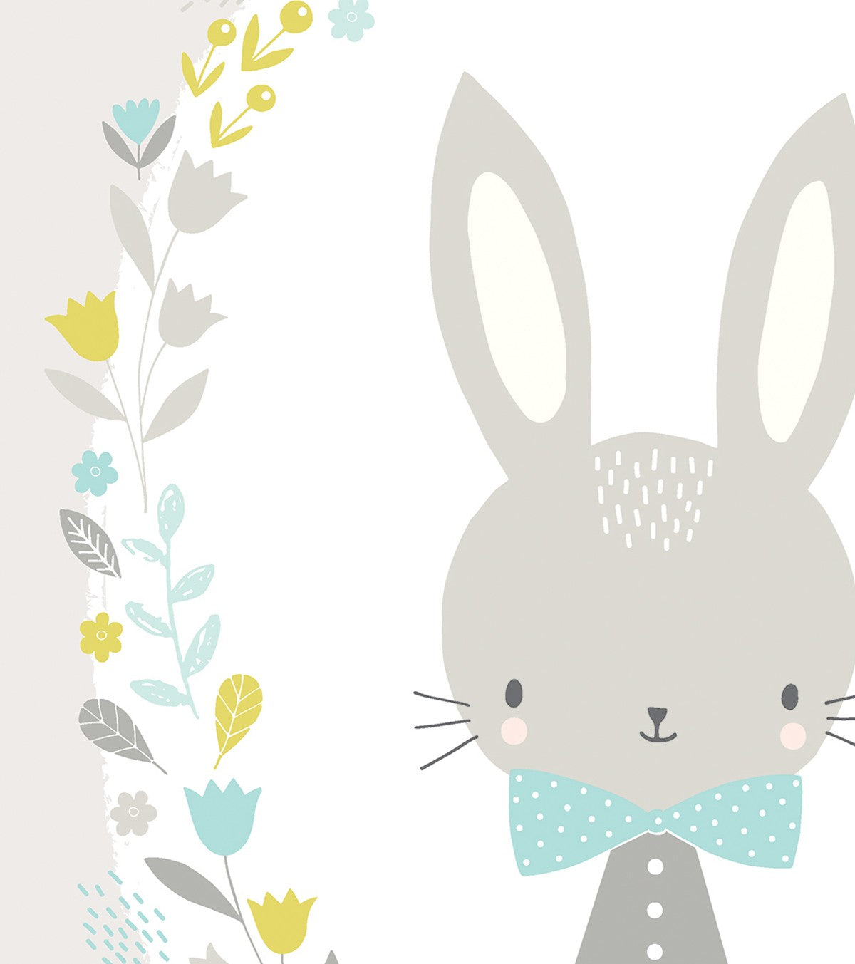 SWEET BUNNIES - Affiche enfant - Bébé lapin et fleurs