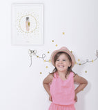 FLAMINGO - Affiche enfant - Plumes et étoiles