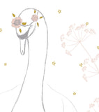BOTANY - Affiche enfant - Cygne et fleurs
