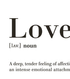 MINIMA - Affiche enfant - Love, définition (anglais)