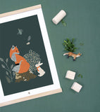 M. FOX - Affiche enfant - Renard et lapin
