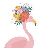 RIO - Affiche encadrée enfant - Flamant rose et feuilles