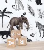 BLACK MAJIK - Papier peint enfant - Motif animaux de la savane