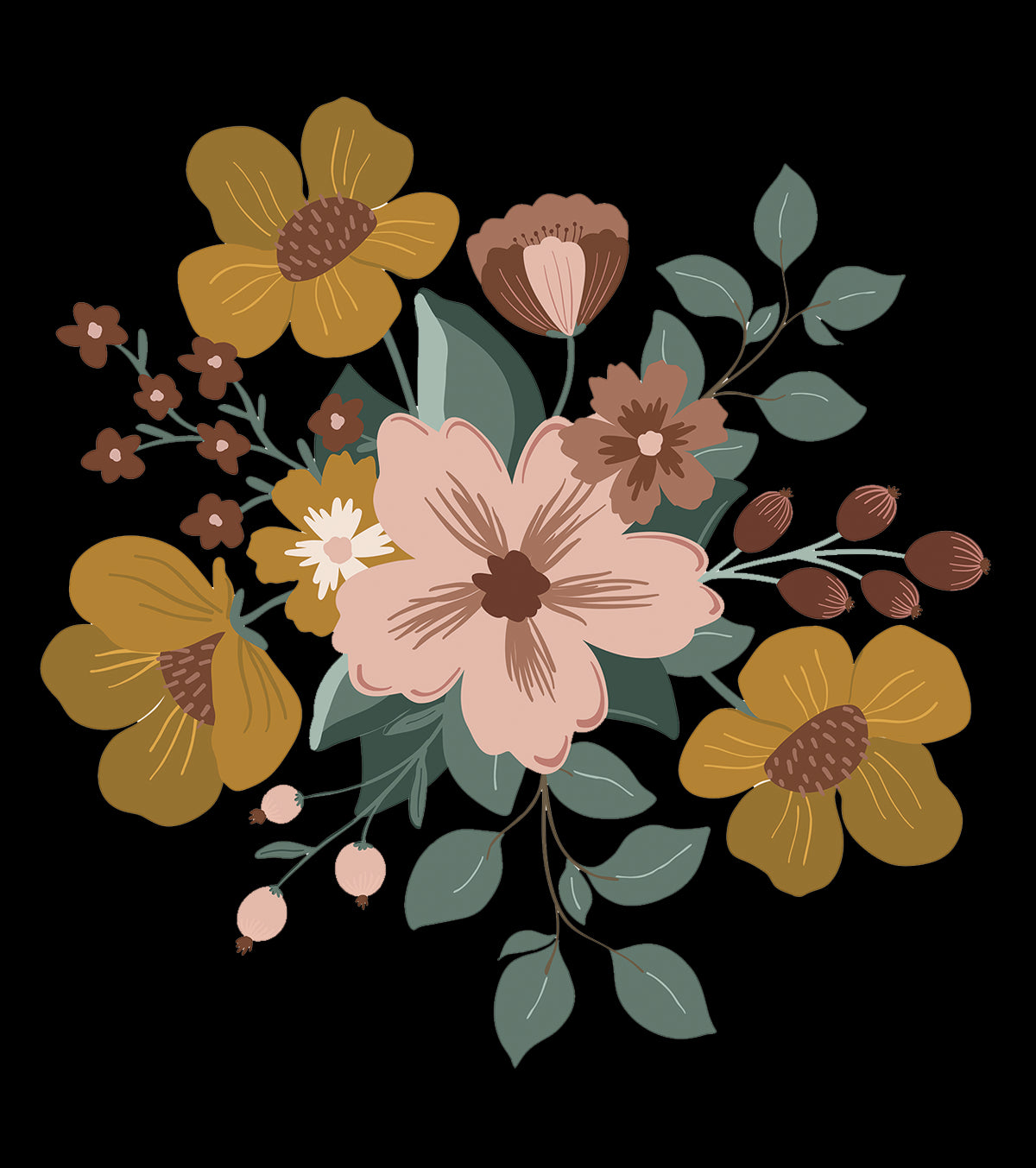 Stickers muraux Grandes fleurs Capucine Lilipinso