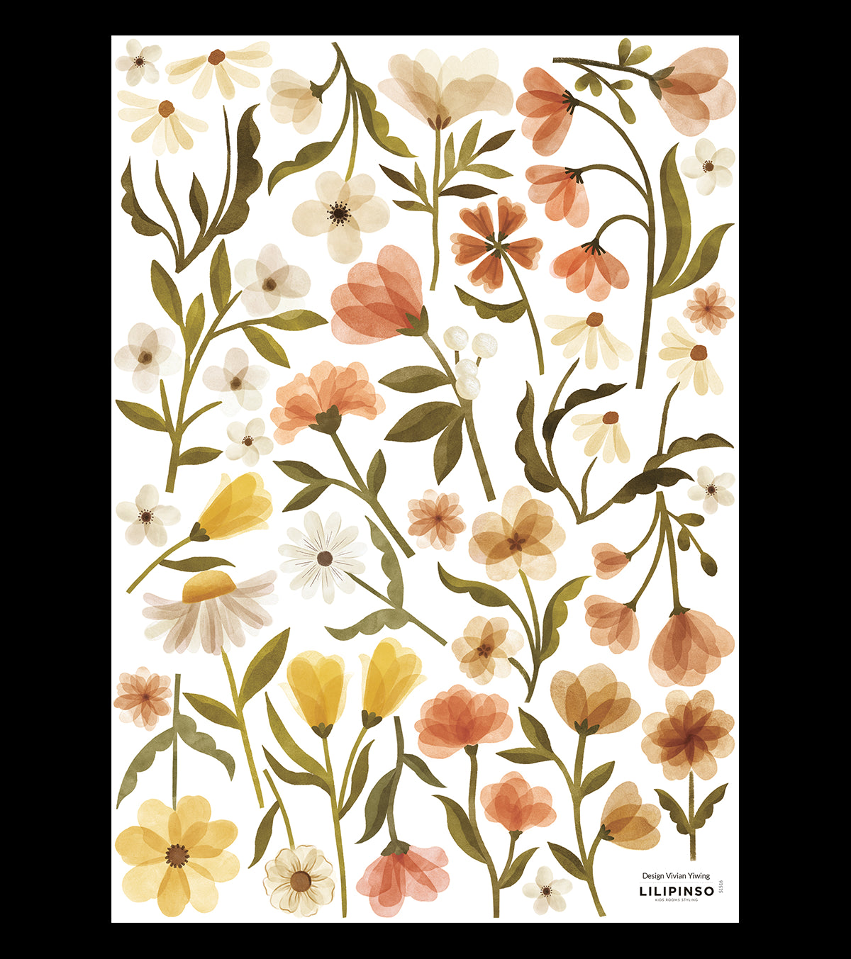 FELIDAE - Stickers muraux - fleurs vintage