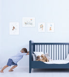 GENTLE FRIENDS - Lot de 4 affiches enfant - Lapin, ours, renard, montgolfières