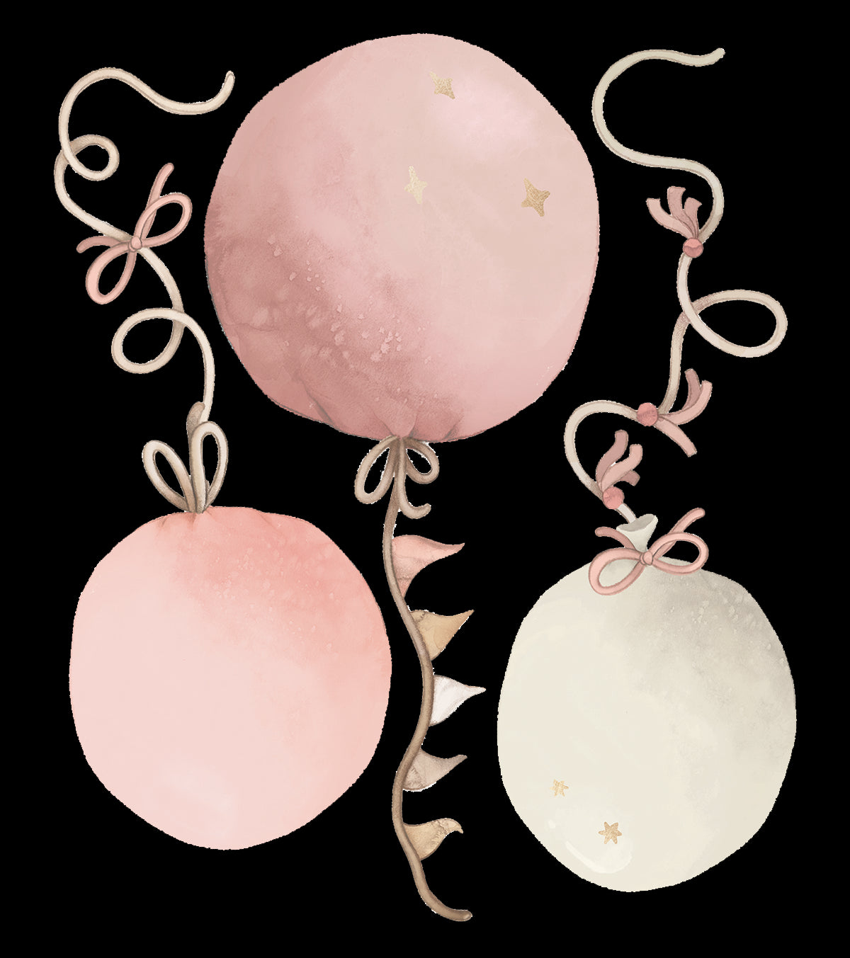Stickers Chambre Enfant | Ballons rose pâle - Déco Lilipinso