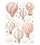 SELENE - Stickers muraux - Les montgolfières (rose)