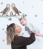 KHARU - Stickers muraux - Les hiboux sur la branche